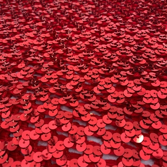 Vintage Sequin Stretch Disco Red‎ Top - Picture 11 of 12